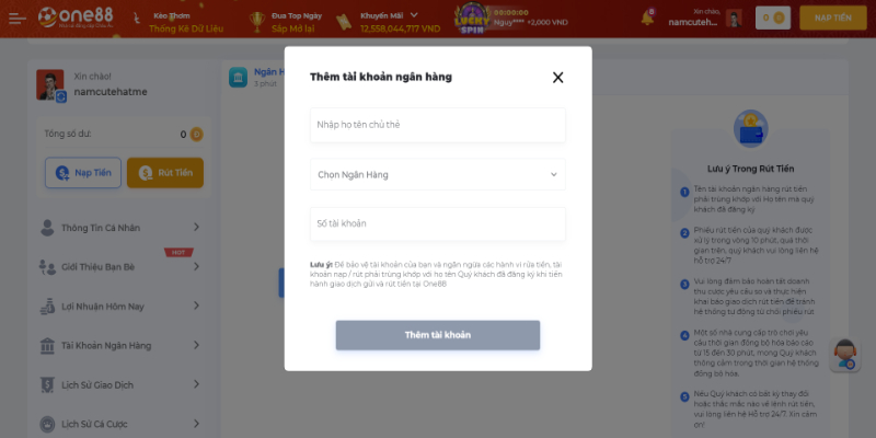 Các Bước RÚT TIỀN ONE88 Có Khó Không?